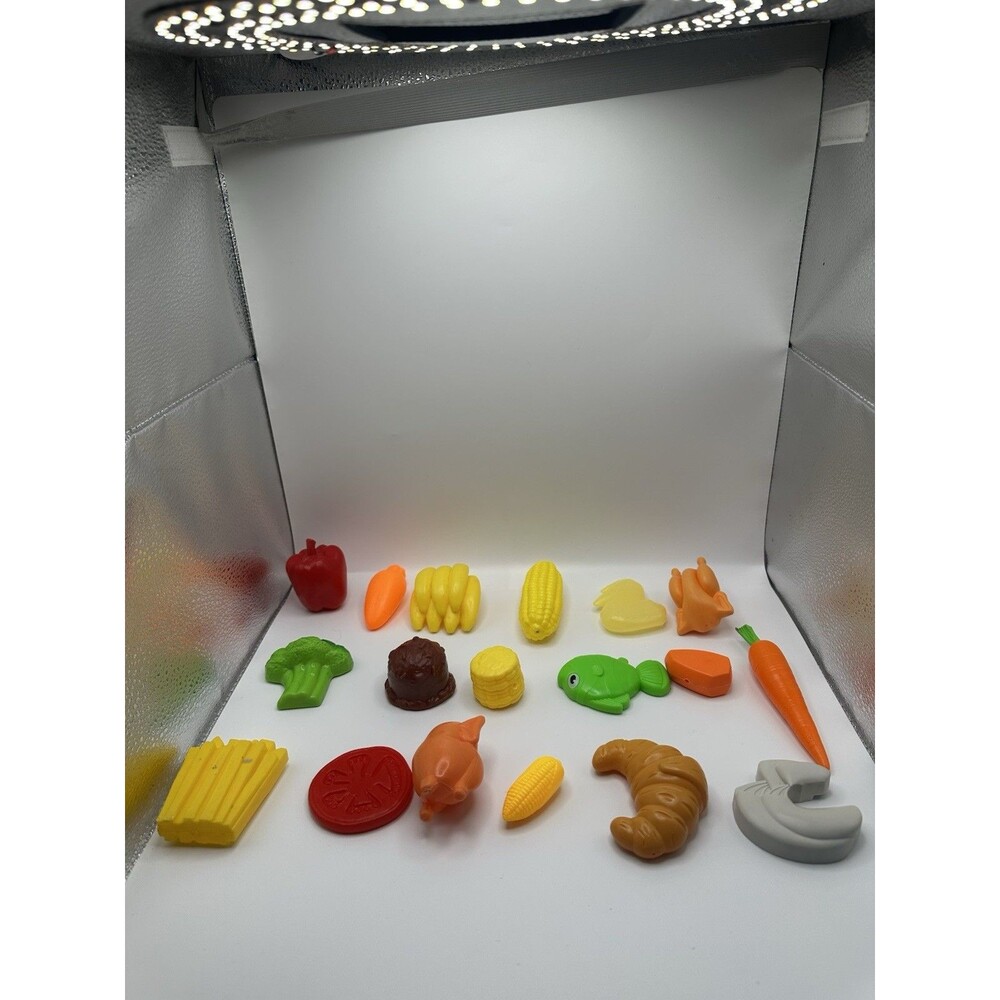Mini Play Food Lot 30+ Pcs – Fruits, Veggies, Fish, Bread, Croissant & More